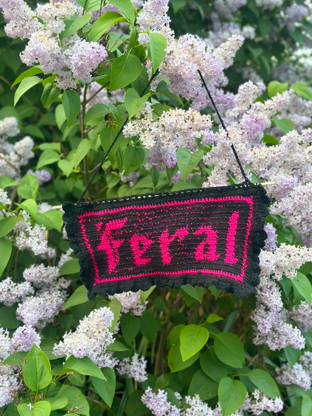 Handmade Crochet “Feral” Wall Hanging