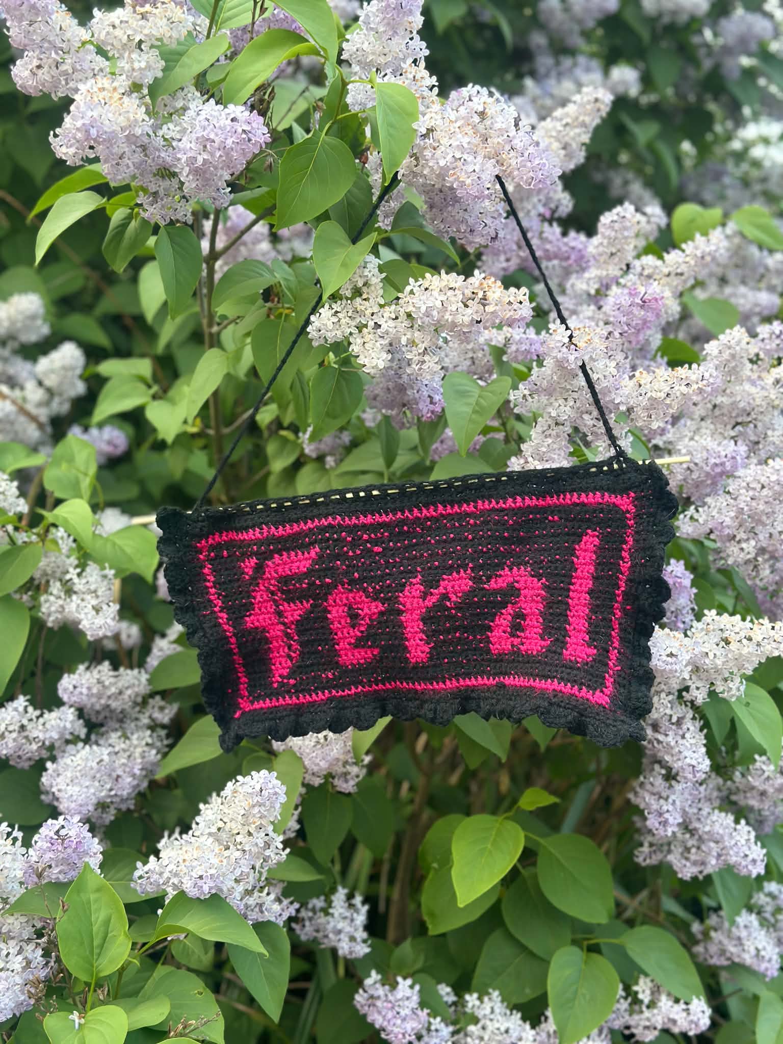 Handmade Crochet “Feral” Wall Hanging