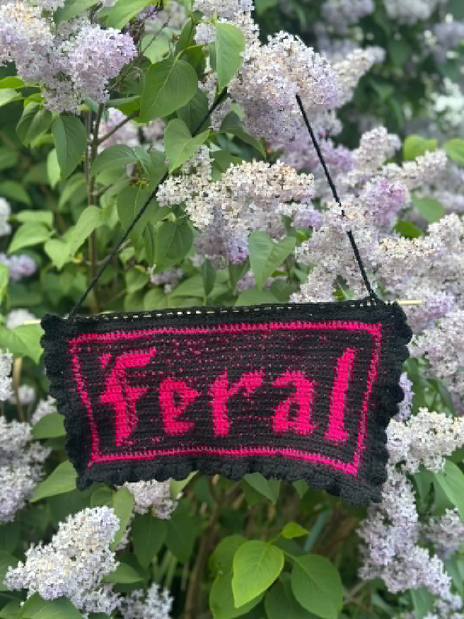 Handmade Crochet “Feral” Wall Hanging